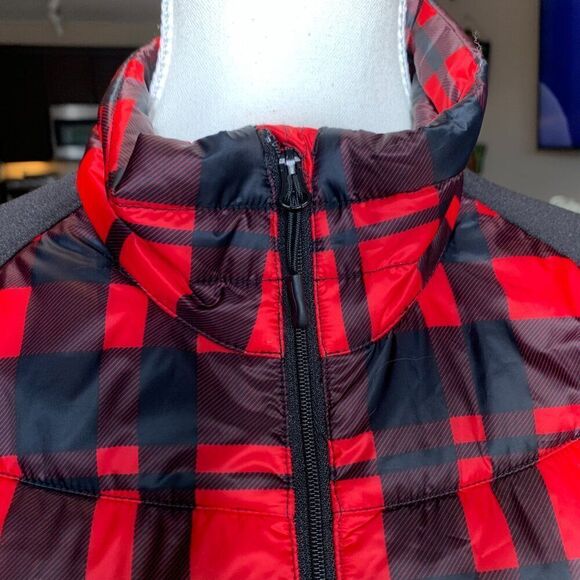 Karbon outdoor active jacket, black red check, body con, EUC, Sz M - Picture 5 of 13